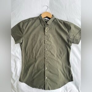 Parke & Ronen Olive Casual Button Down Shirt